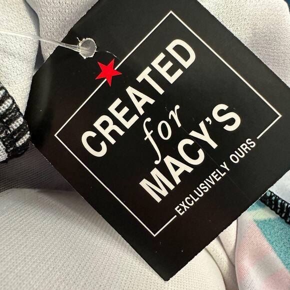 New Swim Solutions Off Shoulder Swimsuit Tropical Multi Slimming Size 14 - Picture 8 of 11